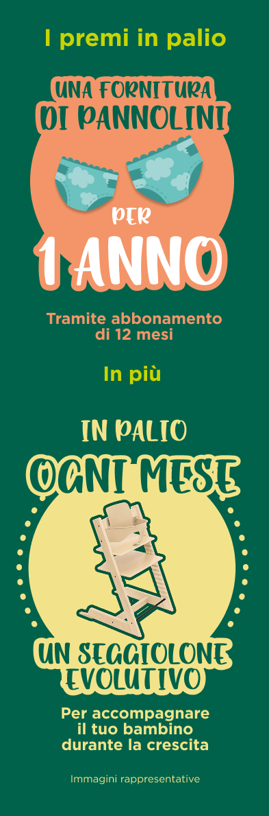 In palio una fornitura di pannolini per un anno e ogni mese un seggiolone evolutivo